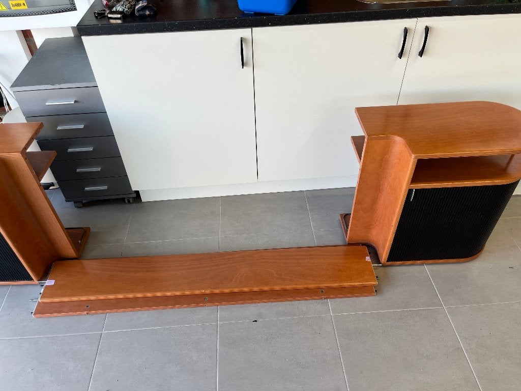 Achterwand + 2 nachtkastjes Auping Auronde, Huis en Inrichting, Ophalen, Gebruikt, Tweepersoons, 160 cm