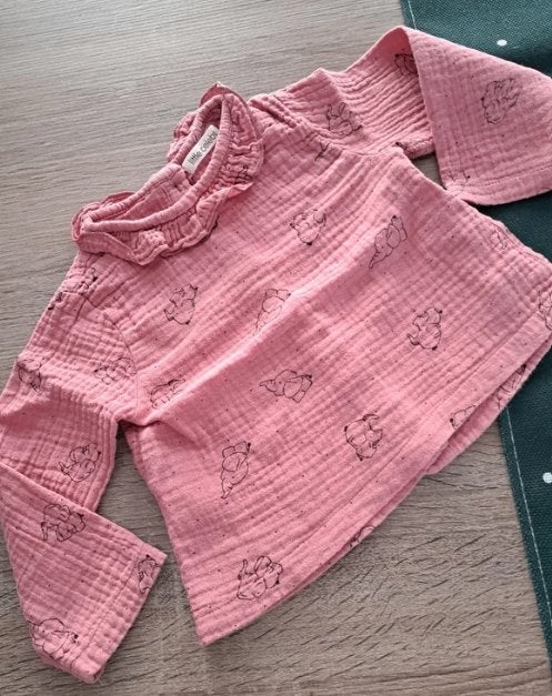 Little Celebs roze longsleeve met olifantjes 18 maand, Enfants & Bébés, Vêtements de bébé | Taille 86, Enlèvement ou Envoi, Comme neuf