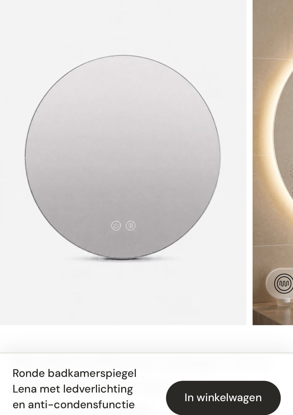 Miroir rond 80 cm, Moins de 25 cm, Moins de 100 cm, Comme neuf, Enlèvement