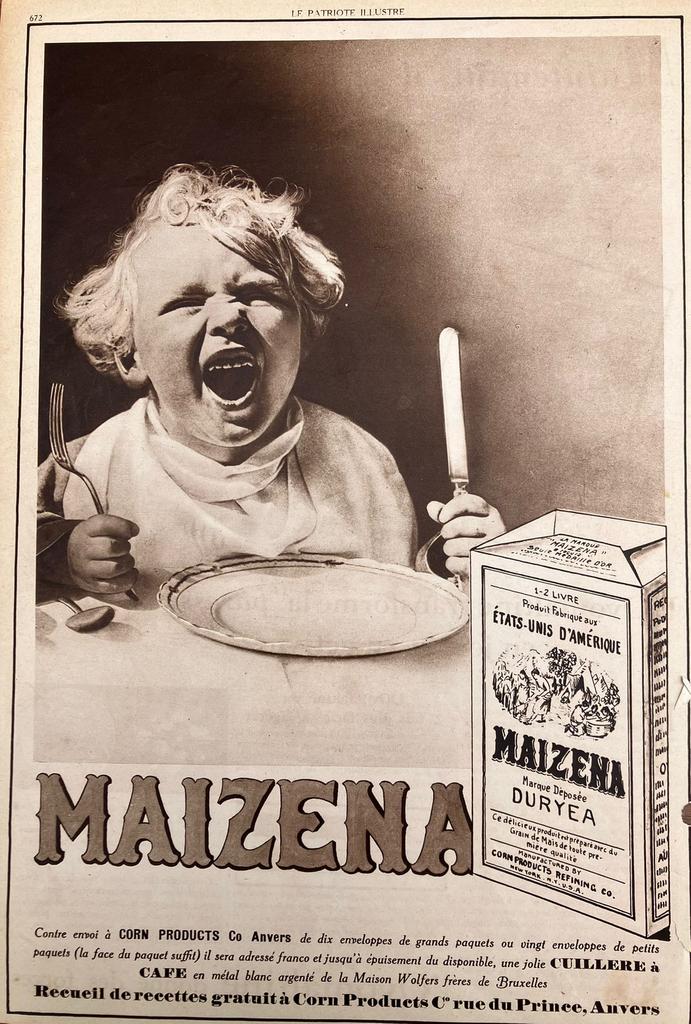 Publicité Maizena des années 1930, Enlèvement ou Envoi
