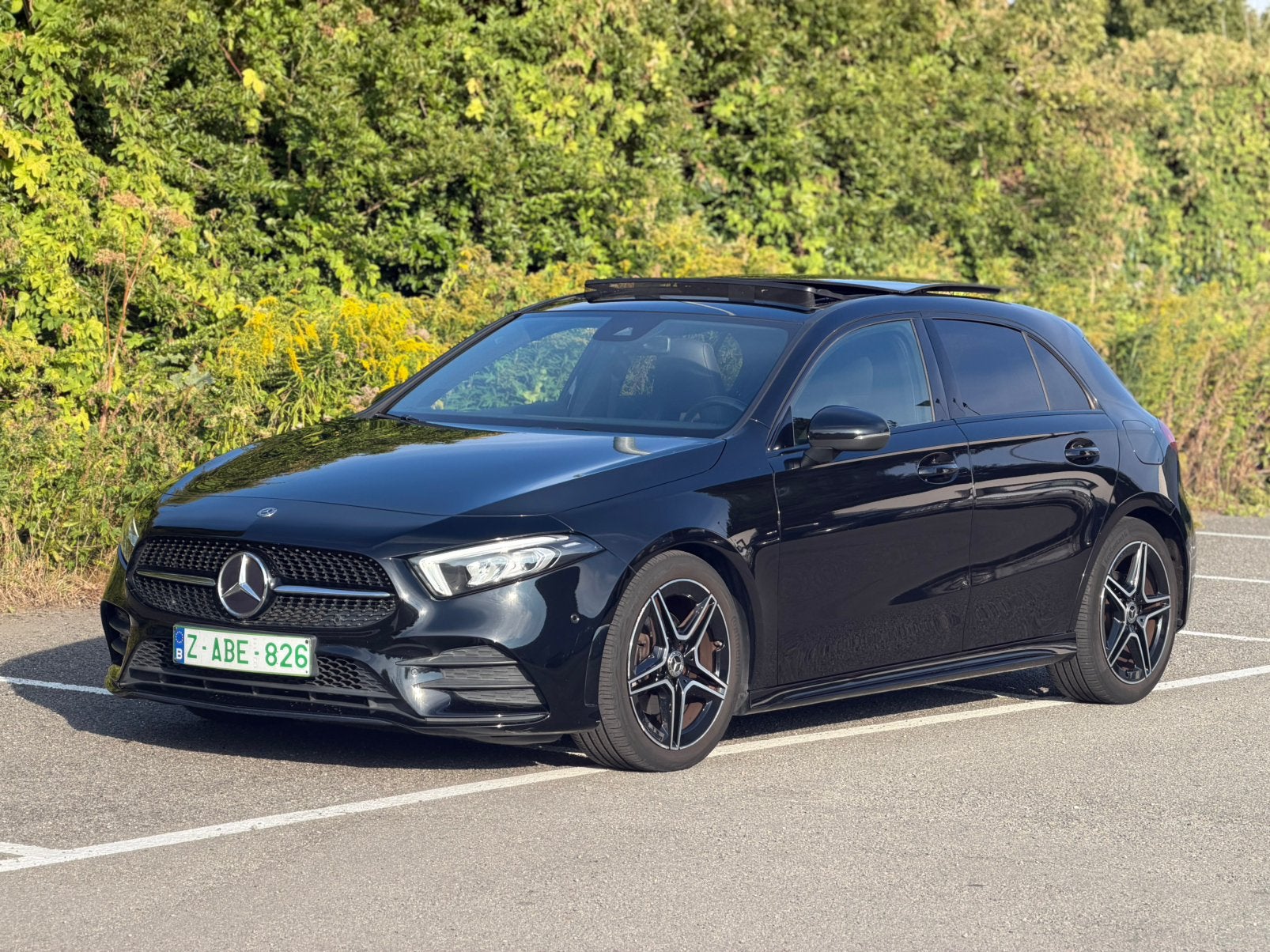mercedes a180d 2020 amg pack pano automaat 85000km, Achat, Euro 6, Entreprise, Noir