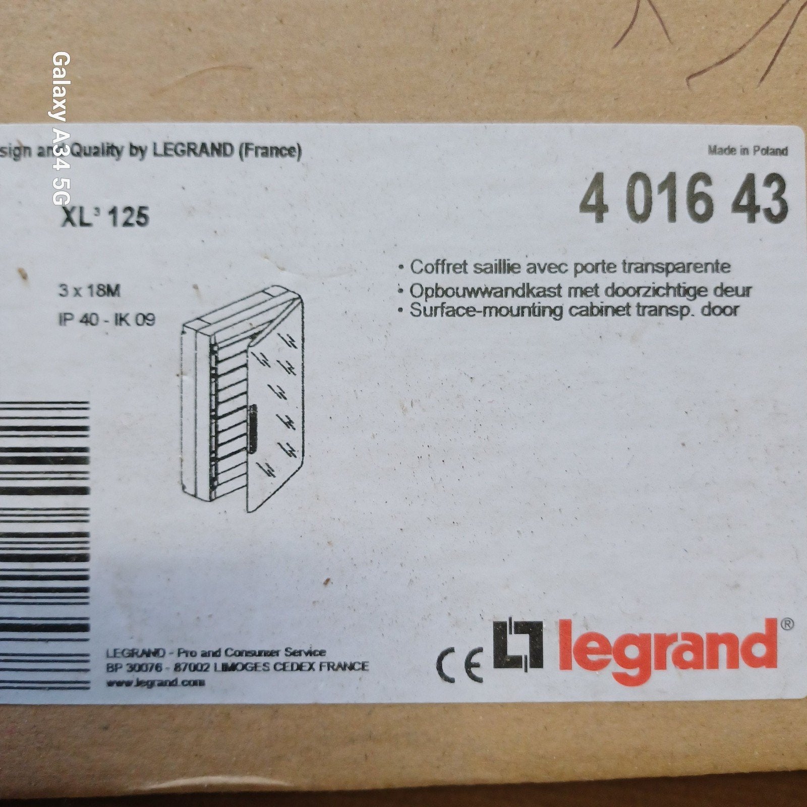 Coffret app.3 rangées 54mod porte transparente LEGRAND, Enlèvement, Neuf, Tableau électrique
