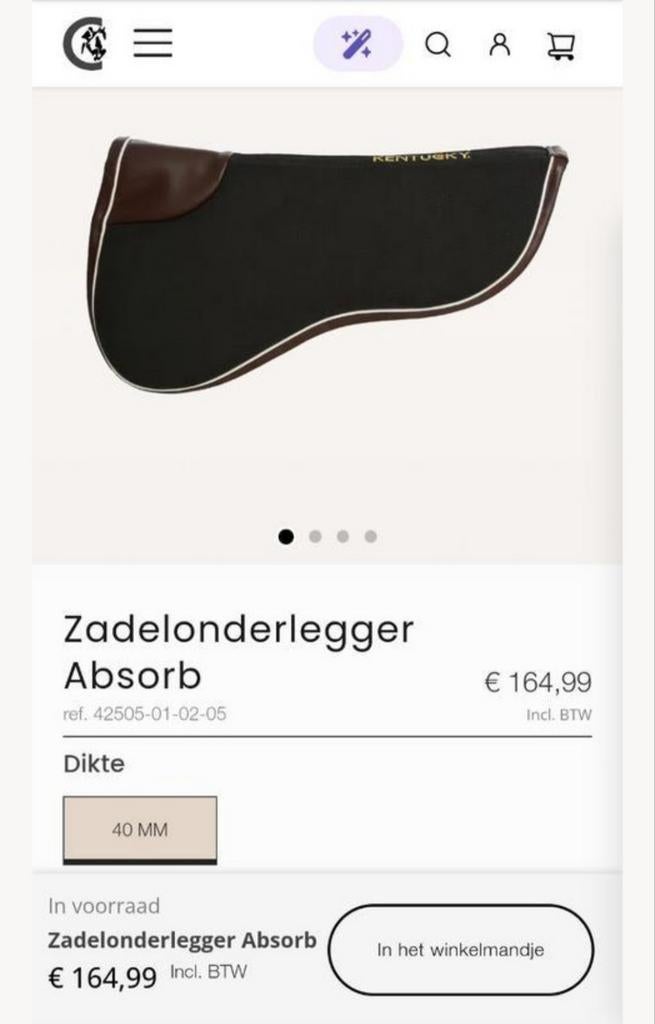 Zadelonderlegger Kentucky, Ophalen