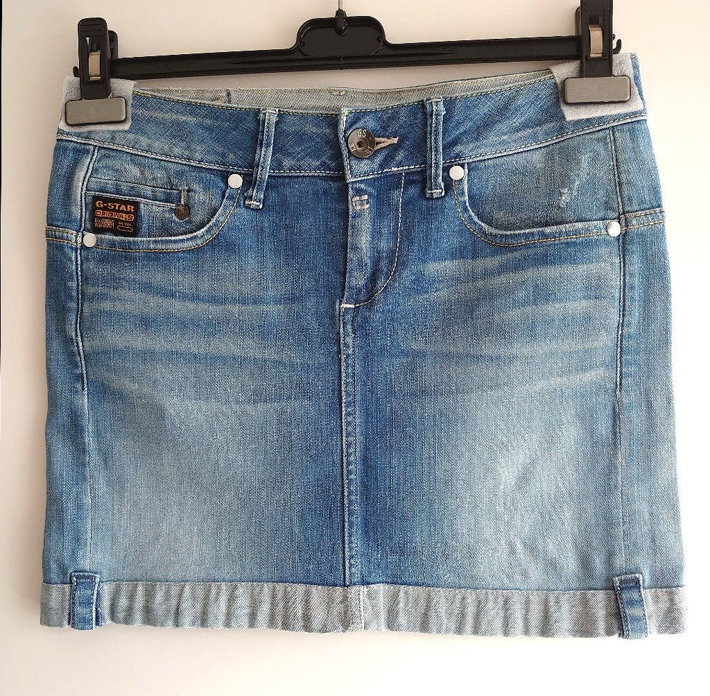 Tijdloze jeans rok skirt van G-Star RAW Denim | Size 25, Kleding | Dames, Rokken, Blauw, Ophalen of Verzenden, Zo goed als nieuw
