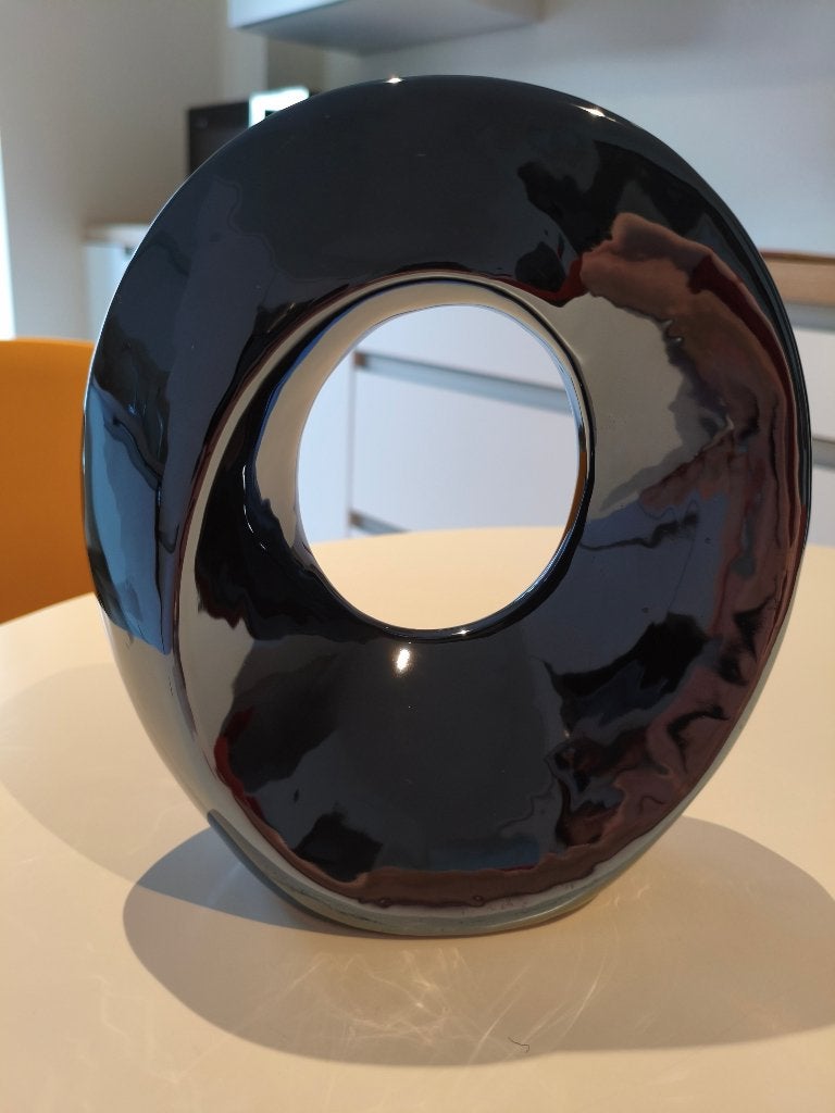 Mooie blauwe vaas als nieuw, Huis en Inrichting, Ophalen, Blauw, Zo goed als nieuw, 20 cm