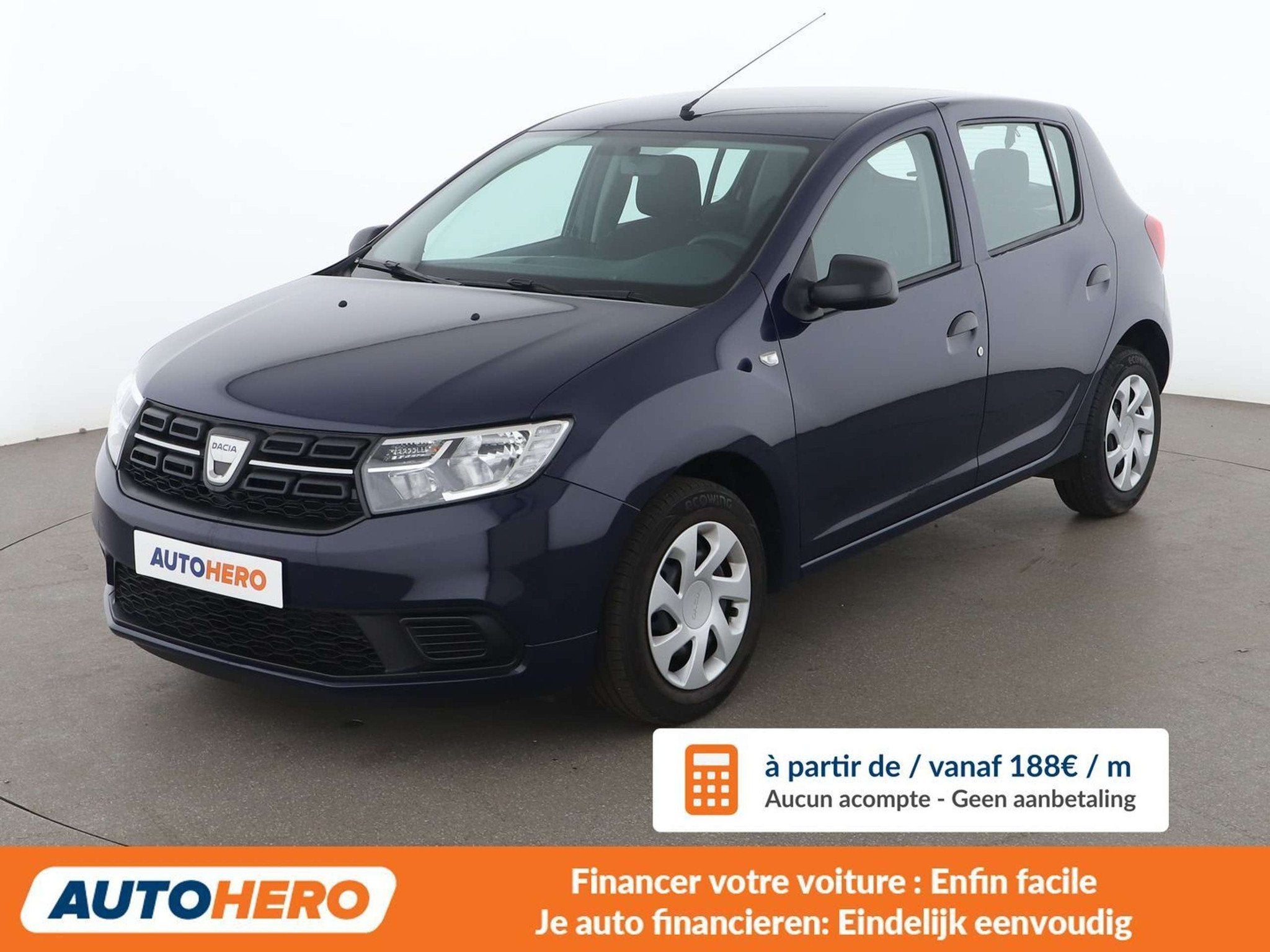 Dacia Sandero 1.0 SCe Essential (bj 2018), Auto's, Voorwielaandrijving, Stof, Gebruikt, Blauw