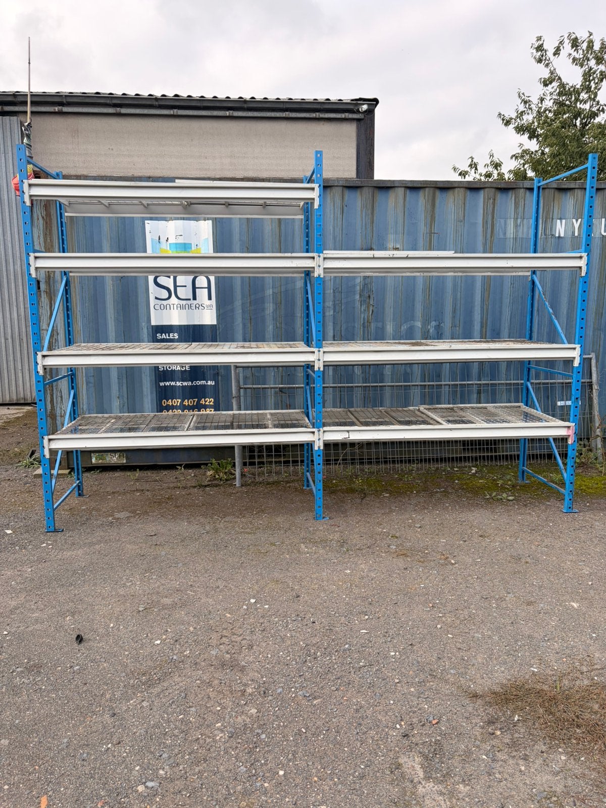 Professionele magazijnstelling 370  250 cm metalen roosters, Ophalen