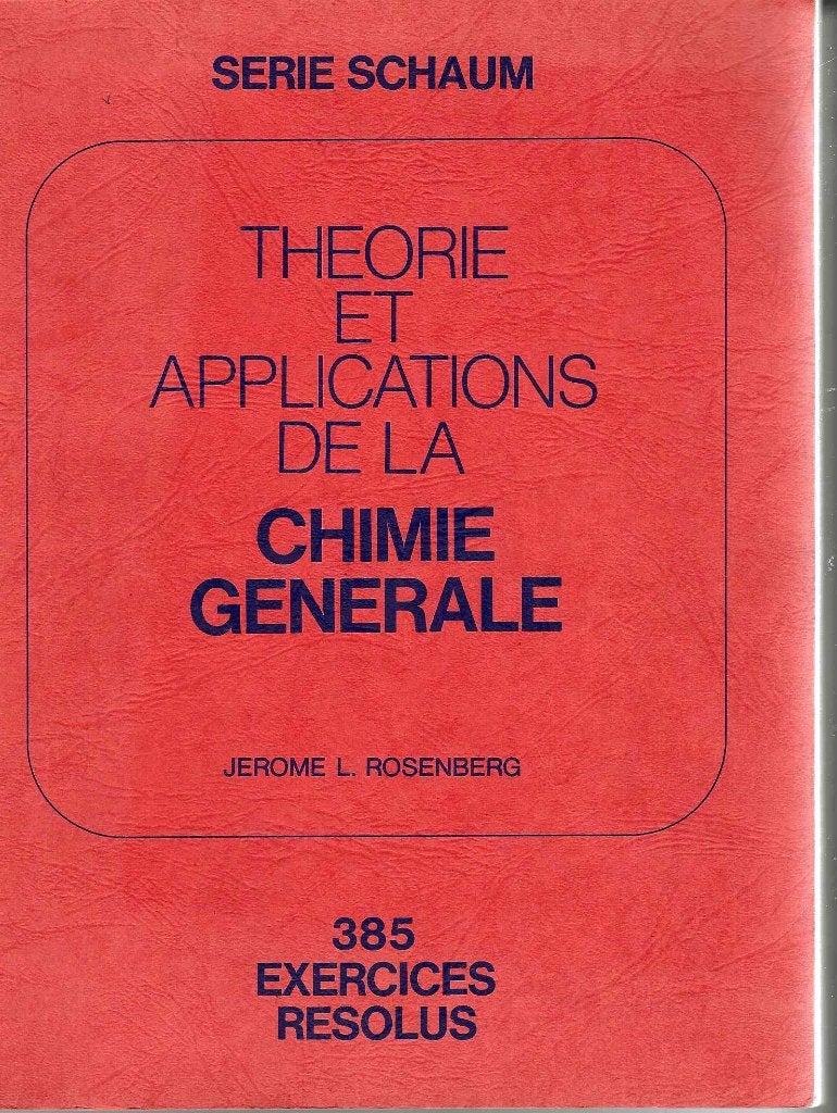 Théorie et applications de la chimie générale ROSENBERG, J.L, Boeken, Ophalen of Verzenden, Gelezen, Overige niveaus, Scheikunde