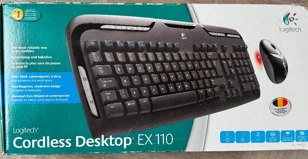 Logitech Cordless Desktop EX 110 (Qwerty NL), Ophalen, Logitech, Zo goed als nieuw, Draadloos