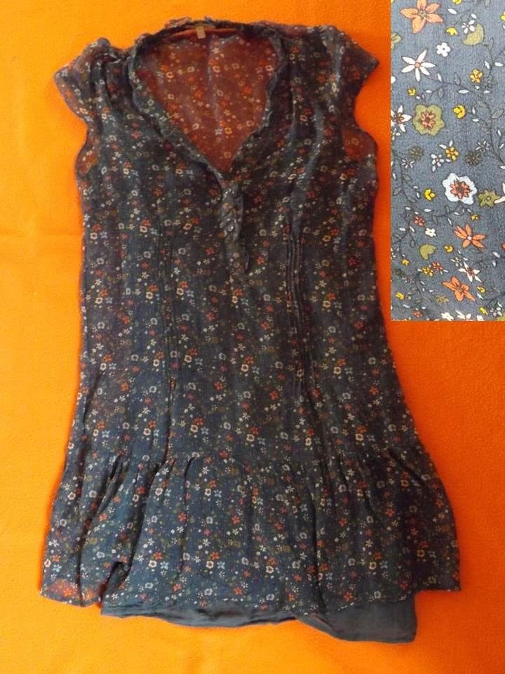 Chemisier long tunique taille S blouse, Enlèvement ou Envoi, Porté, Taille 36 (S), Bleu