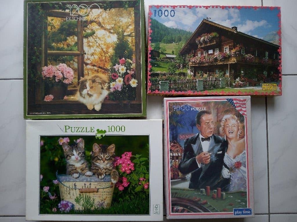 Gratis 4 puzzels: 2,1,1 en 1stukje ontbreekt, Hobby en Vrije tijd, Ophalen, 500 t/m 1500 stukjes, Legpuzzel