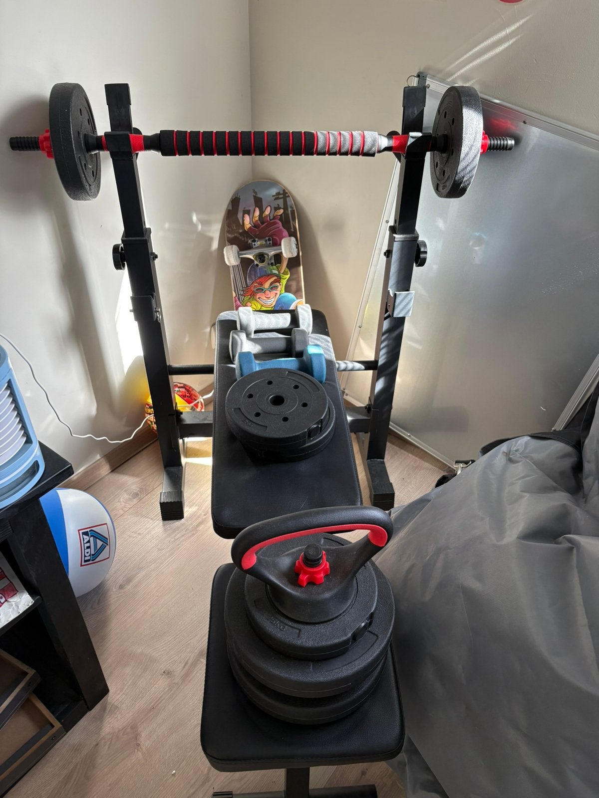 Fitnessbank + extra gewichten, Ophalen, Zo goed als nieuw, Fitnessbank