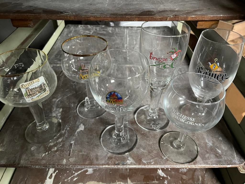 Bierglazen kasteelbier leffe brugse zot ramee .., Collections, Enlèvement, Leffe