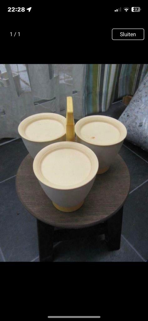 Tupper 3 confiturepotjes met houder, Huis en Inrichting, Keuken | Tupperware, Ophalen of Verzenden, Gebruikt