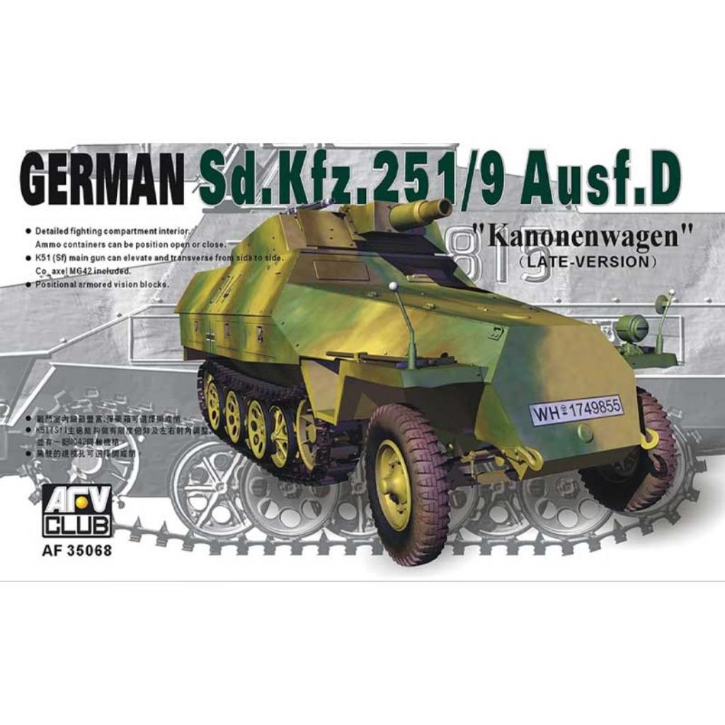 AFV 35068 Sd.Kfz. 251/ 9 Ausf. D (Kanonenwagen) Late 1/35, Enlèvement ou Envoi, Neuf, 1:32 à 1:50, Tank