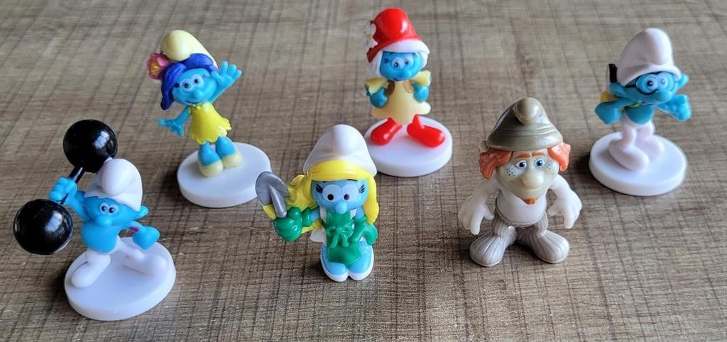 De Smurfen: 6 miniatuurfiguurtjes, Collections, Personnages de BD, Enlèvement ou Envoi, Schtroumpfs, Comme neuf, Statue ou Figurine