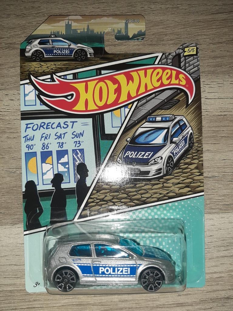 Hot Wheels Volkswagen Golf MK7 Polizei, Hobby en Vrije tijd, Ophalen of Verzenden, Gebruikt, Auto
