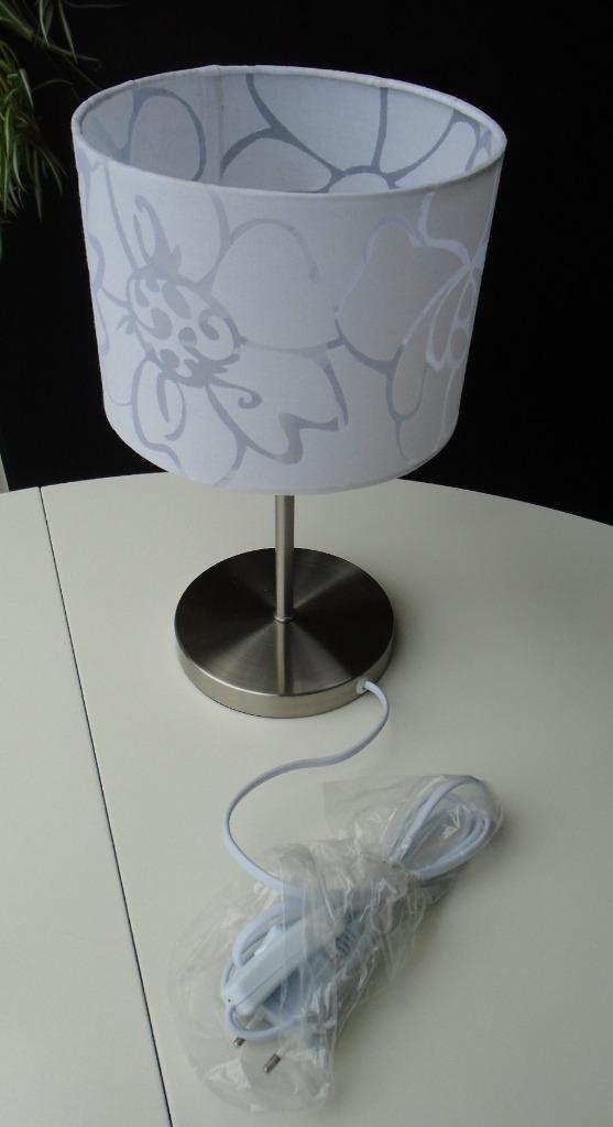 TAFELLAMP SCHEMERLAMP STAANDE WIT 33 CM Nieuw, Ophalen of Verzenden, Nieuw, Stof, Minder dan 50 cm