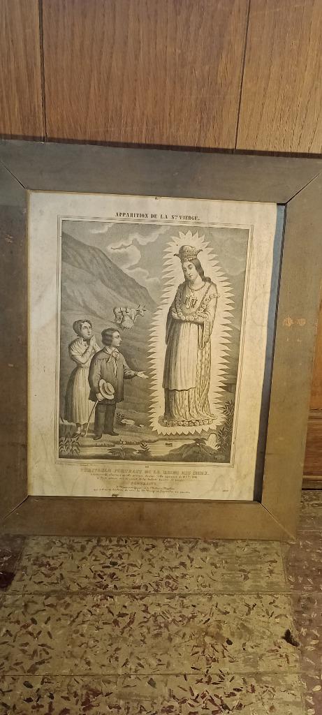 Religieuze gravure, de Heilige Maagd, 34x44, n12, Antiek en Kunst, Kunst | Etsen en Gravures, Ophalen of Verzenden