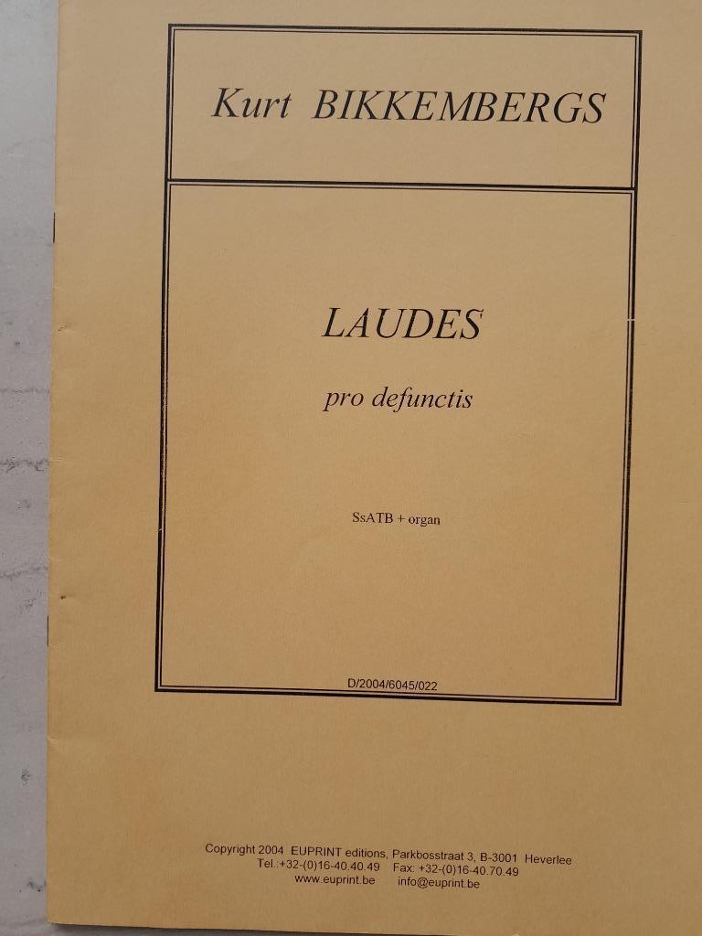 BIKKENBERGS       "Laudes", Muziek en Instrumenten, Bladmuziek, Ophalen of Verzenden, Nieuw, Klassiek, Koor