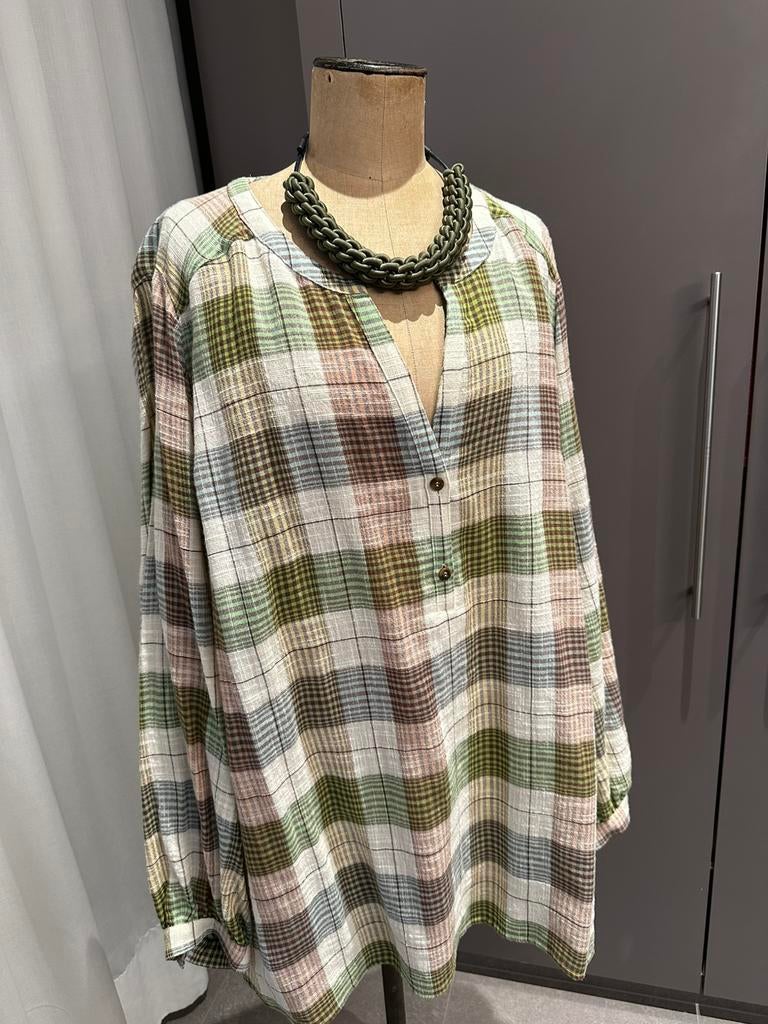 Geruite bloes van Xandres Gokd, NIEUW, maat 50/52, Kleding | Dames, Ophalen of Verzenden, Nieuw