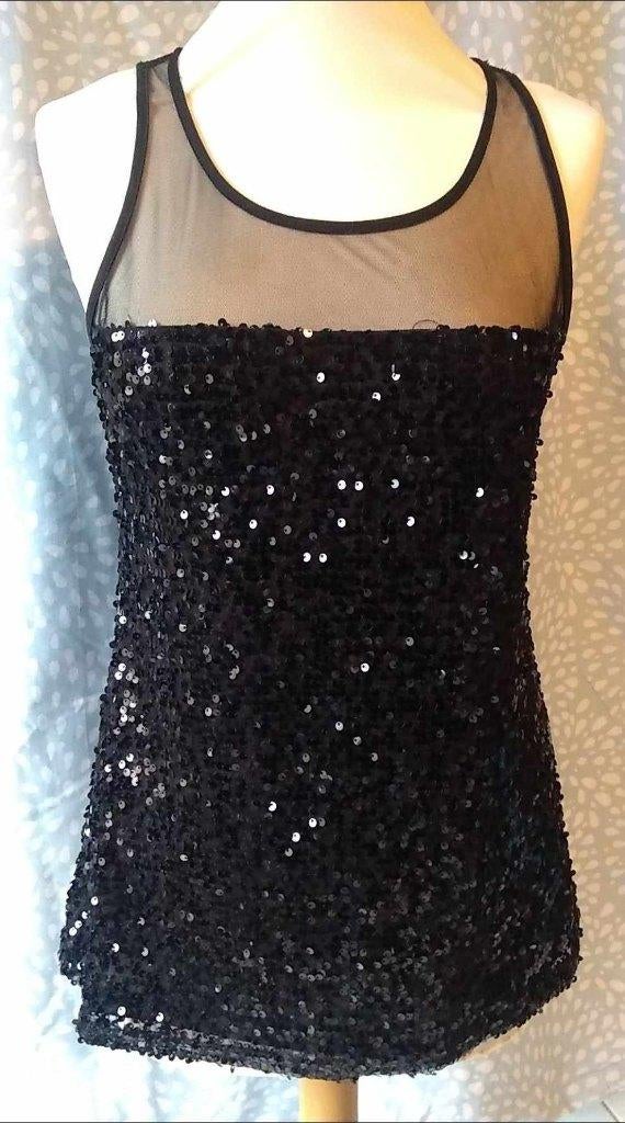 glitter topje zwart maat M, Kleding | Dames, Topjes, Ophalen of Verzenden, Maat 38/40 (M), Zwart