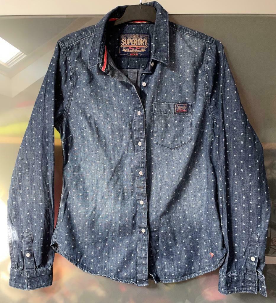 Superdry denim damesoverhemd medium, Maat 38/40 (M), Ophalen of Verzenden, Gedragen, Superdry