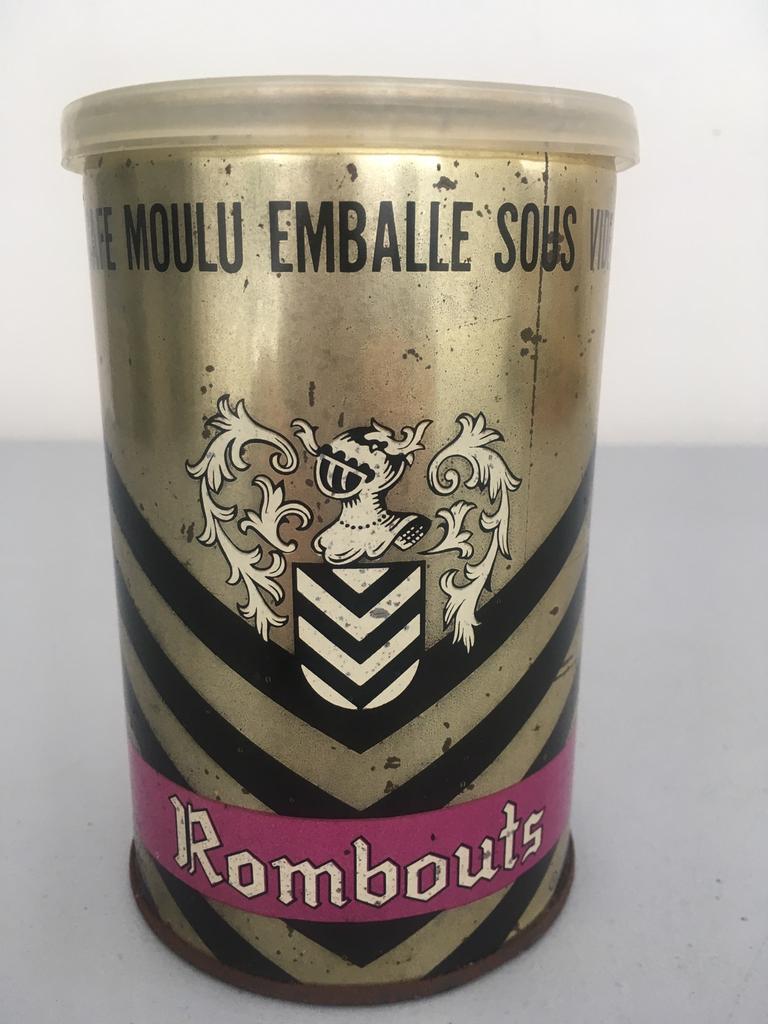 Antiek KOFFIEblik ROMBOUTS, H 14 cm, D 9 cm., Antiek en Kunst, Ophalen