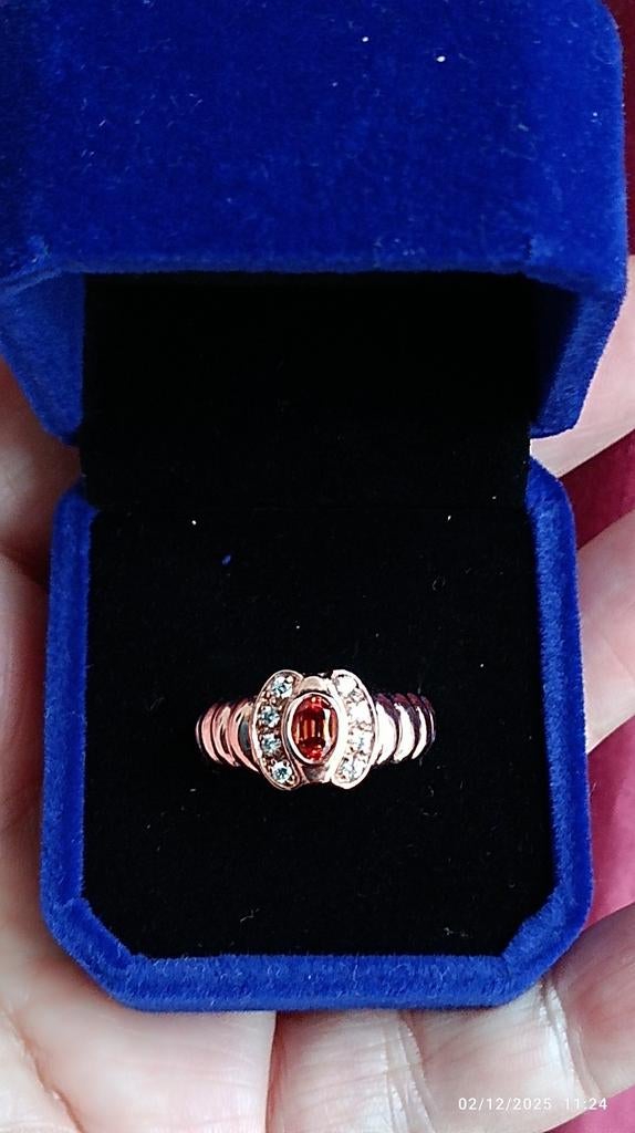 Très belle bague en argent massif avec spessartite orange, Bijoux, Sacs & Beauté, Bagues, Neuf, Femme, 19 à 20, Orange, Argent