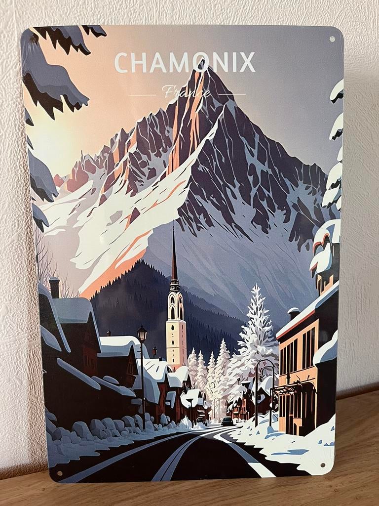 Plaque metallique chamonix, Ophalen of Verzenden, Zo goed als nieuw