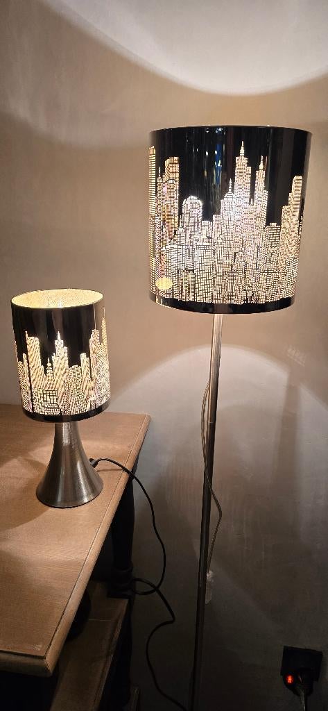 Lot de 2 lampes New York, Ophalen, Zo goed als nieuw, Moderne, 75 cm of meer