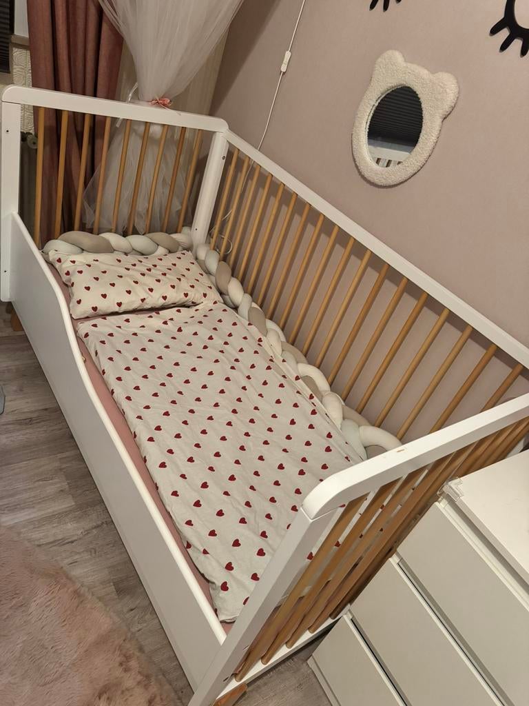Kinderkraft 70x140 kinderbed, Ophalen, 70 tot 85 cm, 140 tot 160 cm, Zo goed als nieuw