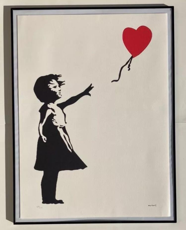 BANKSY : lithographie format XXL en 56 par 76 cm, Antiquités & Art, Enlèvement ou Envoi