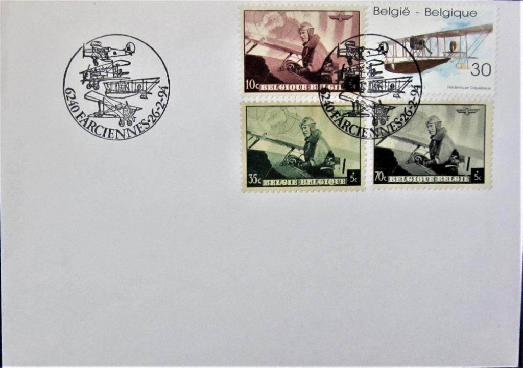 PRACHTIGE COVER-  LUCHTVAART- KONING ALBERT I ALS PILOOT, Postzegels en Munten, Ophalen of Verzenden, Gestempeld, Vliegtuigen