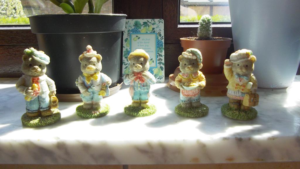 5 adorables figurines en pierre, Enlèvement ou Envoi, Comme neuf, Animal