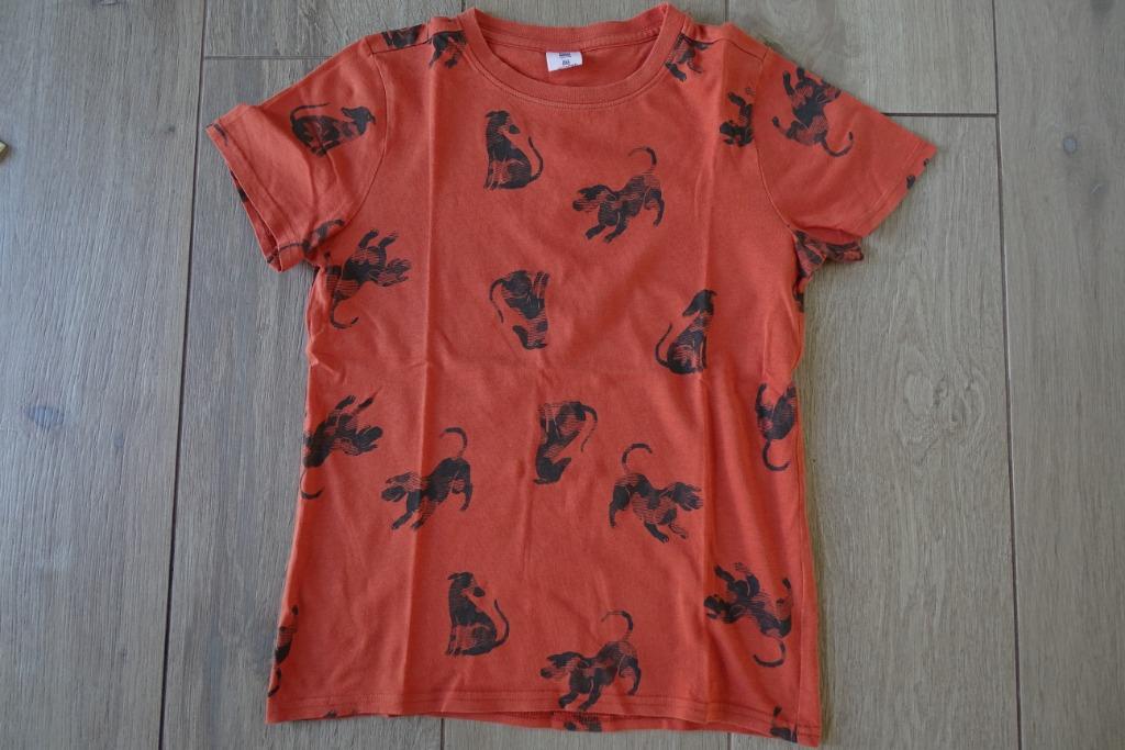 Oranje T-shirt Hema honden maat 134/140, Kinderen en Baby's, Kinderkleding | Maat 134, Gebruikt, Ophalen of Verzenden, Shirt of Longsleeve