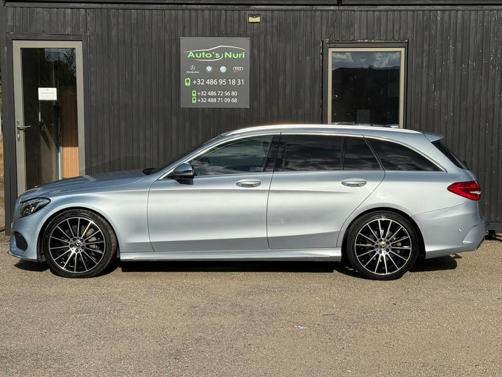 Mercedes-benz c200d amg 2018 automaat  xenon 12M GARANTIE, Auto's, Automaat, Parkeersensor, Leder, Bedrijf