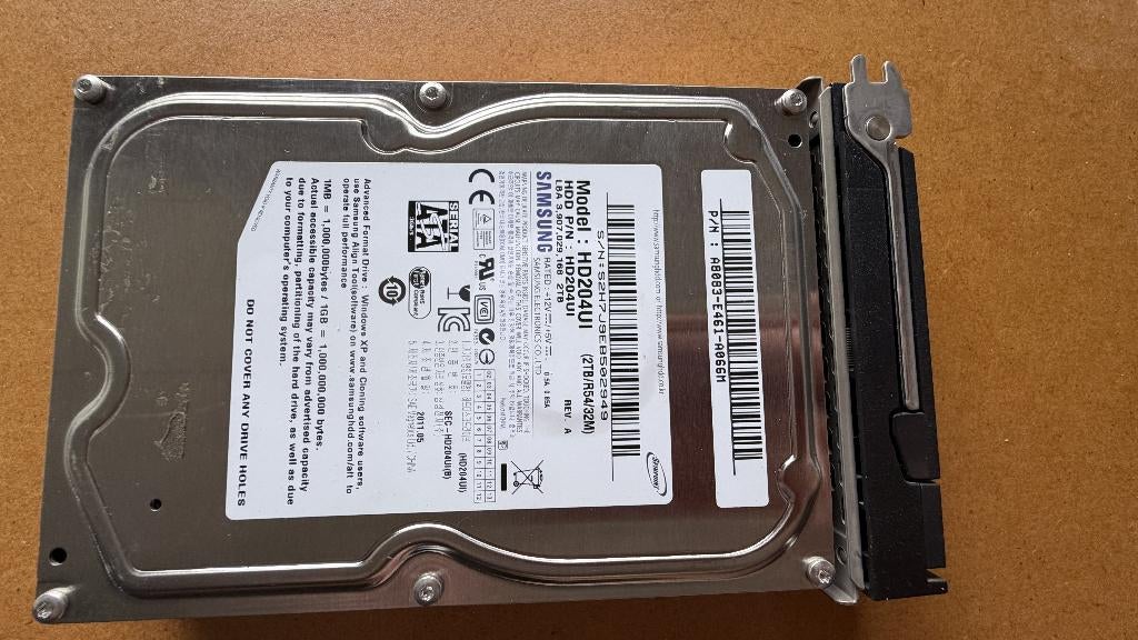 Samsung 2TB HDD model HD204UI harddisks (3x), 2TB, Enlèvement ou Envoi, HDD, Interne