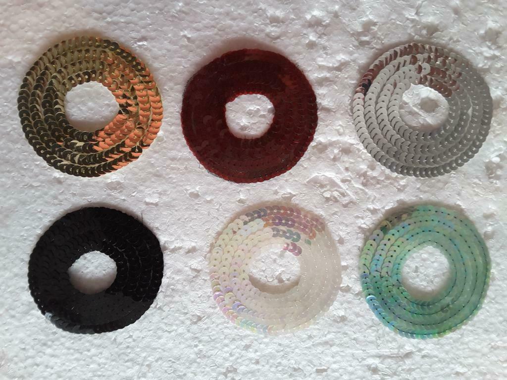 ronde applique 4 pailletten ringen genaaid multico reflectie, Hobby en Vrije tijd, Naaien en Fournituren, Nieuw, Applicatie, Ophalen of Verzenden