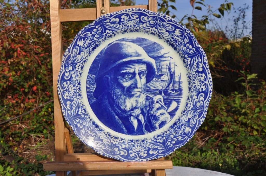 §  plat mural boch delft decor pecheur (38), Enlèvement ou Envoi