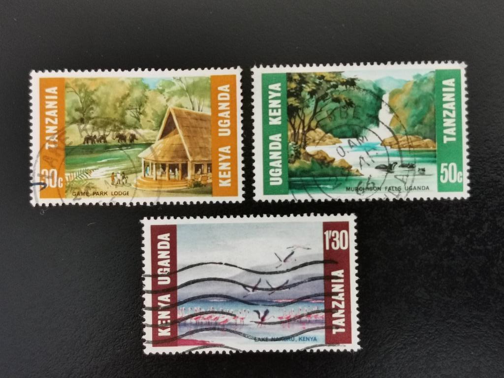 Kenya-Tanz-Uganda 1966 - landschappen, Ophalen of Verzenden, Gestempeld