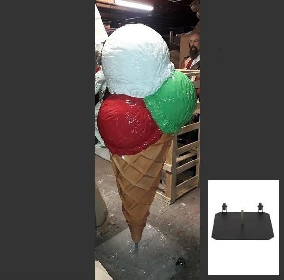 Schepijs 170 c m - 5 bol ijs polyester ijshoorn verrijdbaar, Ophalen, Nieuw