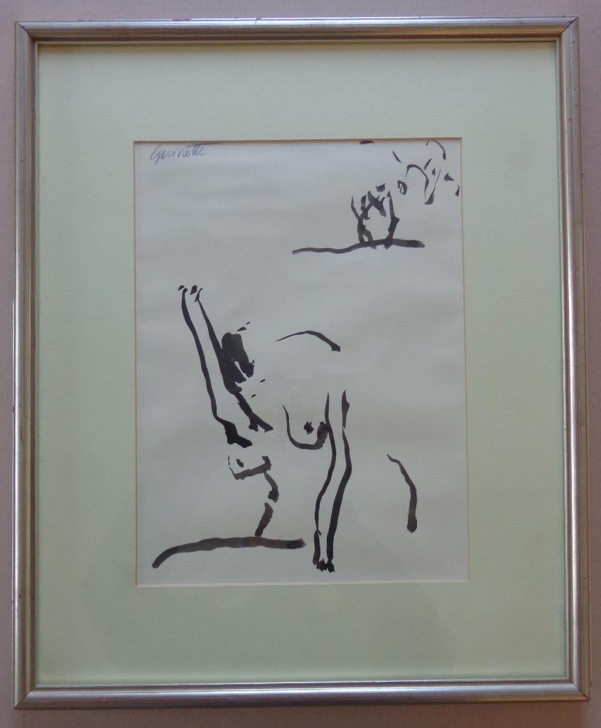 LUCIEN GUINOTTE / VROUWELIJK NAAKT / ORIGINEEL WERK 54x45cm, Enlèvement ou Envoi