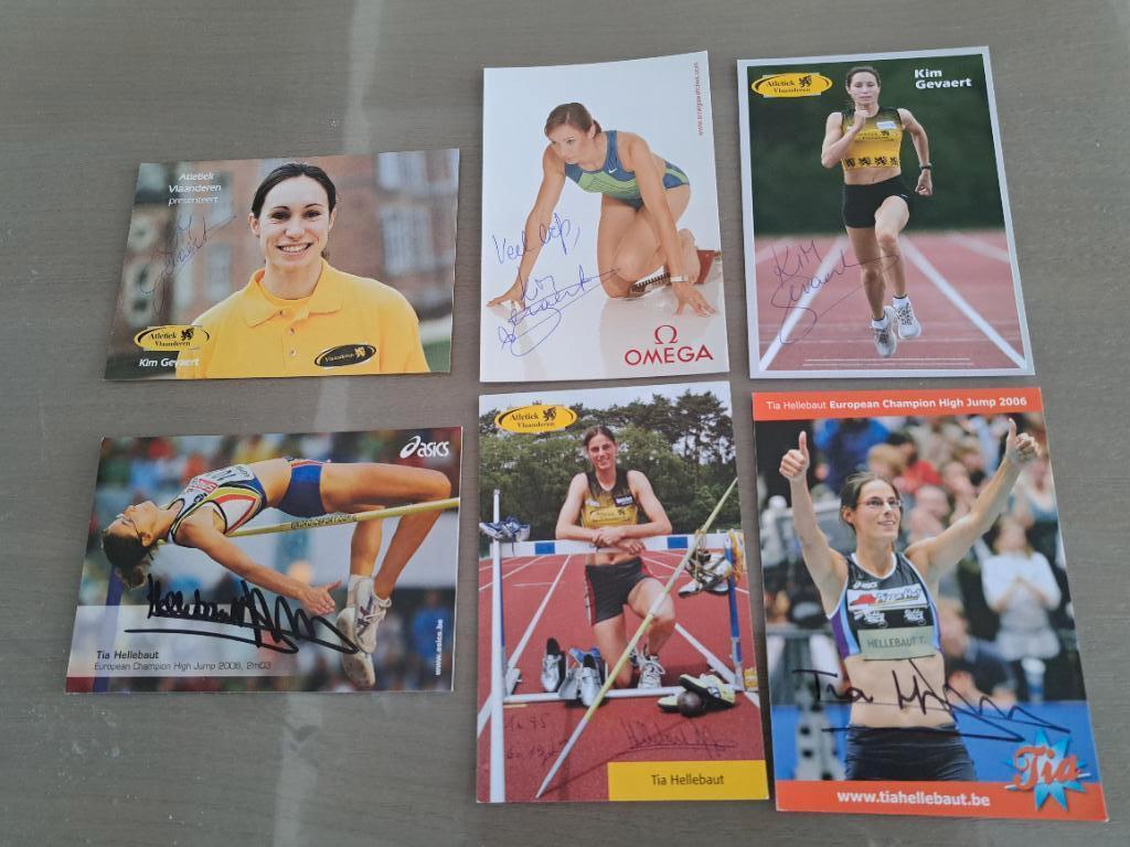 Fotokaarten met handtekening Tia, Kim, Verzamelen, Ophalen of Verzenden, Zo goed als nieuw, Spelerskaart