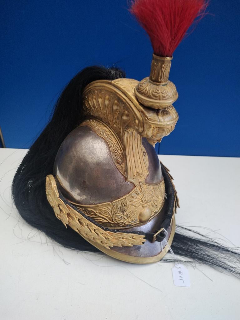 # 45 Franse kurassier helm officier mod 1870, Verzamelen, Verzenden
