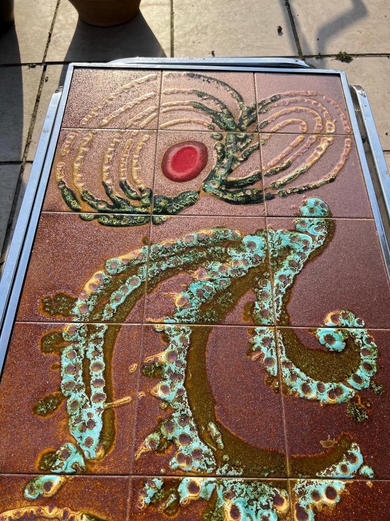 Vintage mid century salontafel, Ophalen, Gebruikt, 100 tot 150 cm, Geen idee