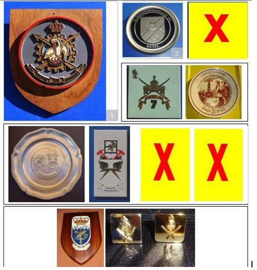 ABL Lot MilitariaTegels Crests Schotels Vaandel Manchetten, Verzamelen, Verzenden, Landmacht, Lintje, Medaille of Wings