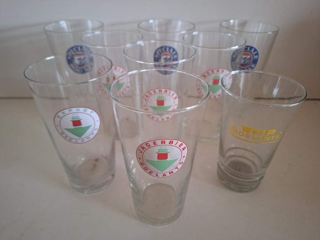 9 oude glazen brouwerij Roelants Schaarbeek Brussel, Enlèvement ou Envoi