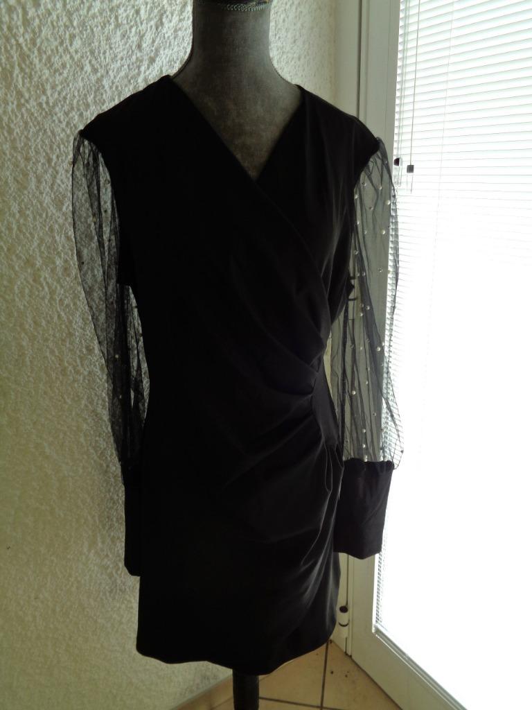 Jolie Robe Noire froncé sur le devant. Taille XL, CHICME, Enlèvement ou Envoi, Neuf, Noir