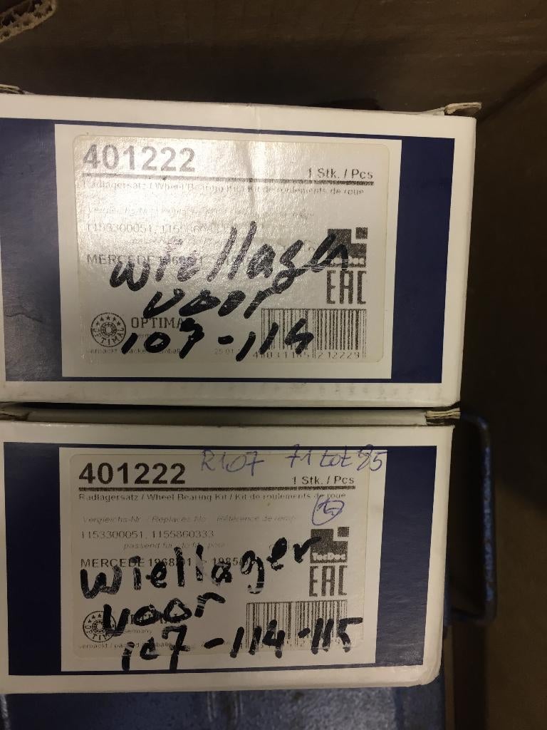 Wiellager set Mercedes R107, 114, 115 bouwjaar 1971 tot 1985, Ophalen of Verzenden, Nieuw, Mercedes-Benz